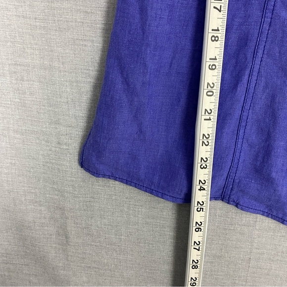 Olsen Europe Linen Shirt Purple Button Down - Picture 8 of 8